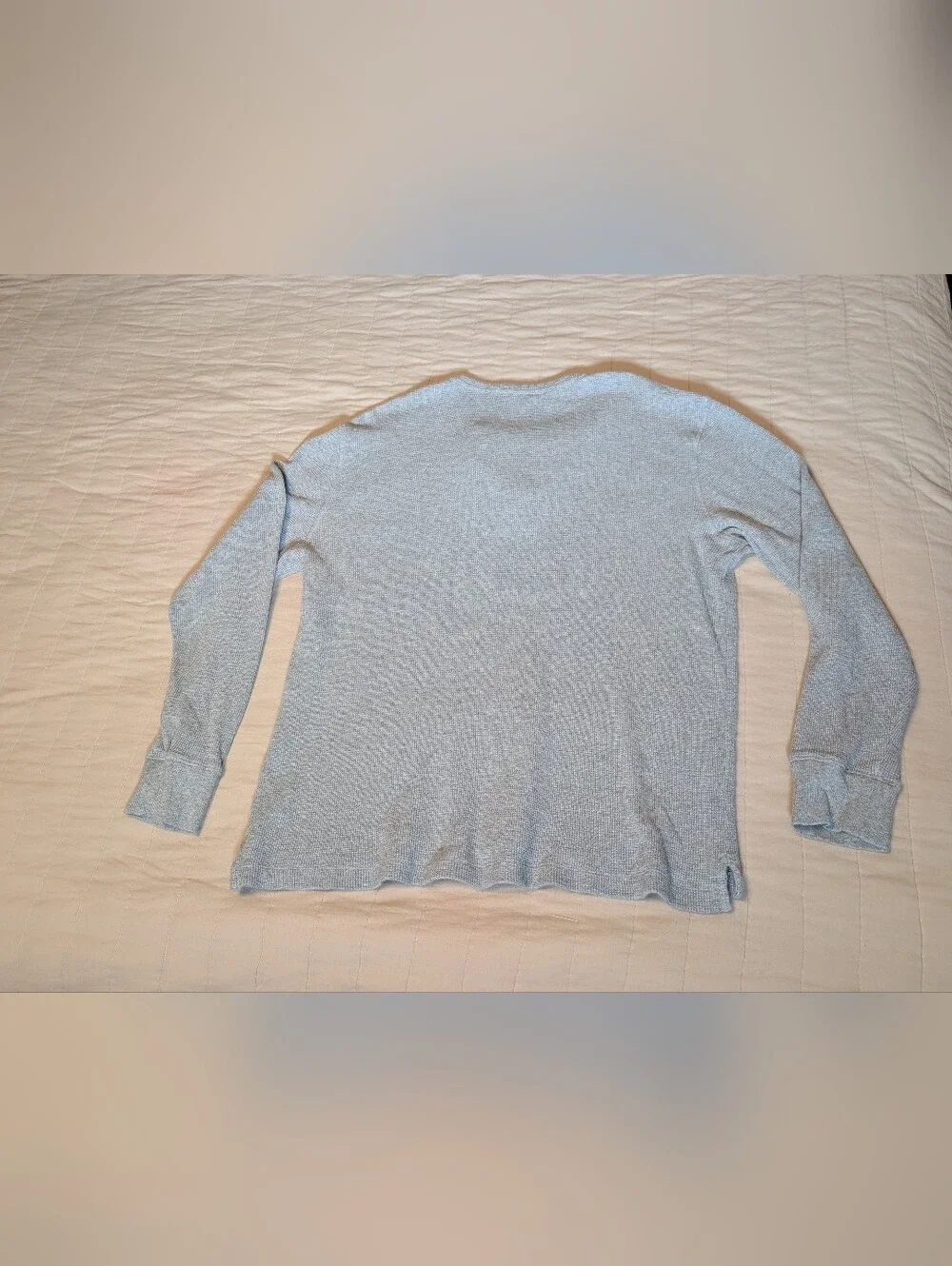 Banana Republic Gray Waffle Knit Henley Shirt XL Long Sleeve Soft Casual Top